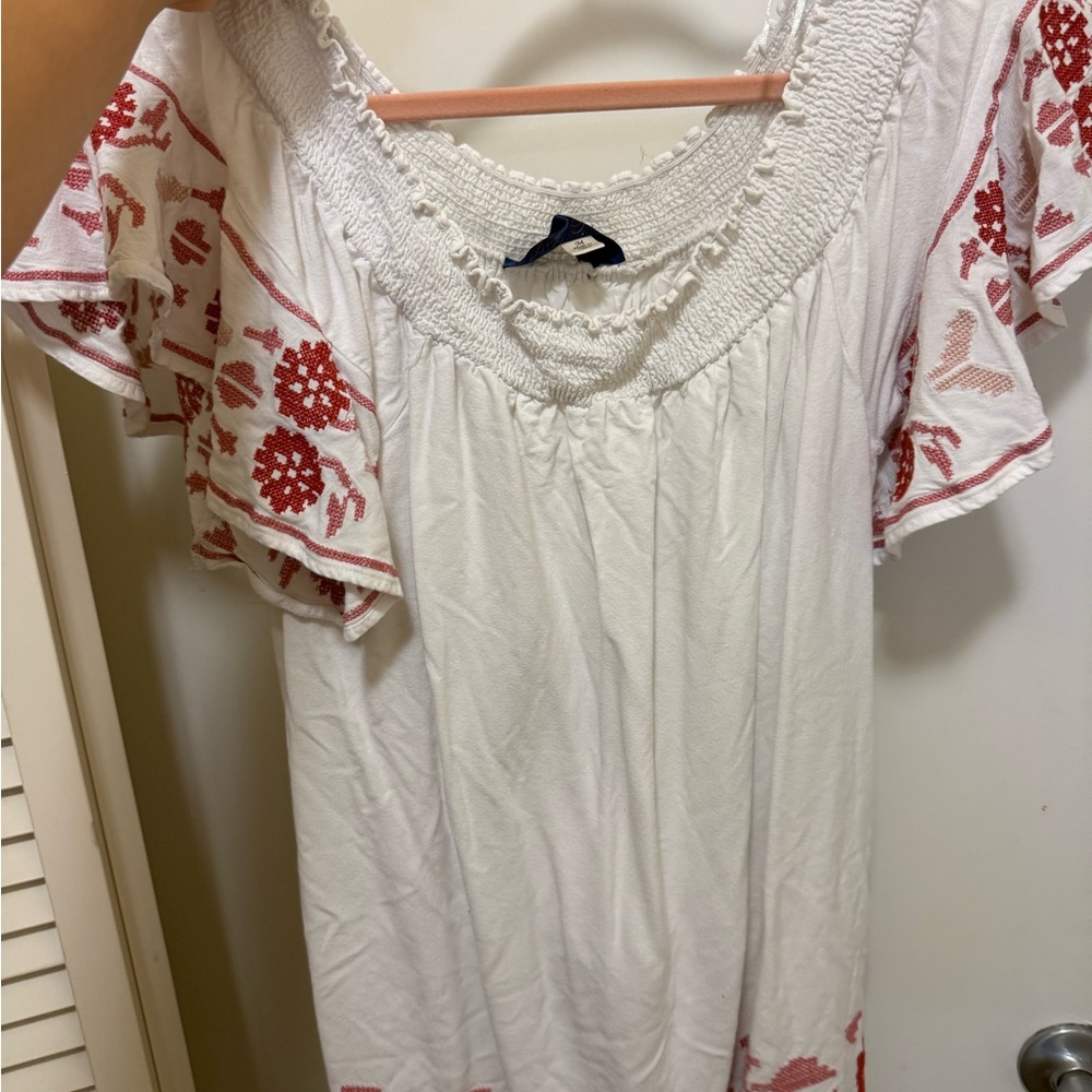 White and Red Women's Top